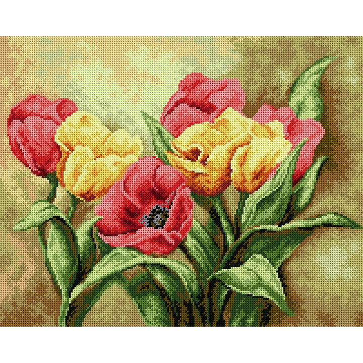 Gobelin canvas for halfstitch without yarn Tulips Bouquet 2248M