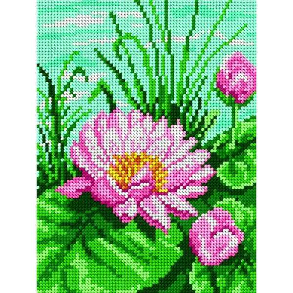 Gobelin canvas for halfstitch without yarn Water Lily