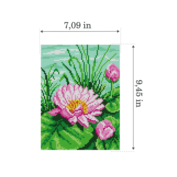 Gobelin canvas for halfstitch without yarn Water Lily