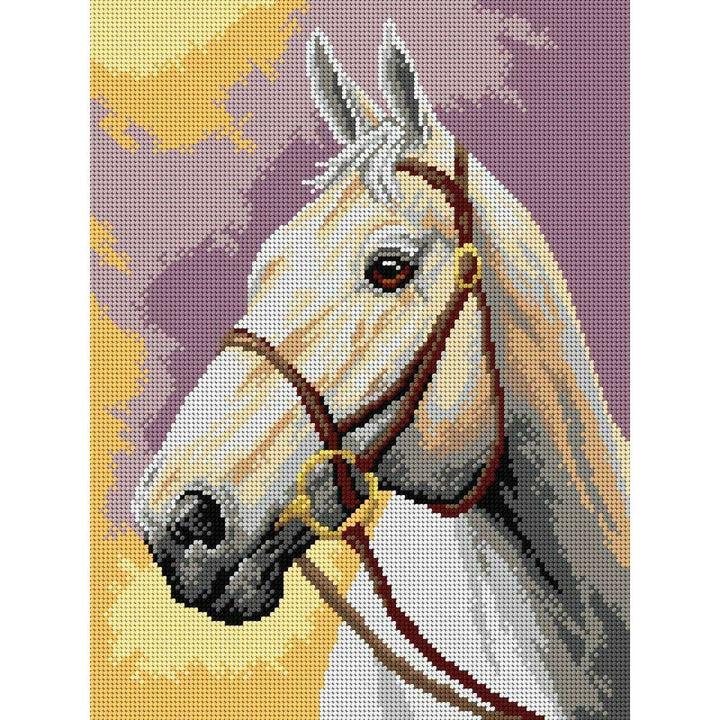 Gobelin canvas for halfstitch without yarn White horse 3373J