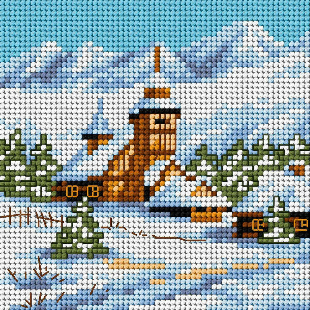 Gobelin canvas for halfstitch without yarn Winter Lanscape with Church 2168D
