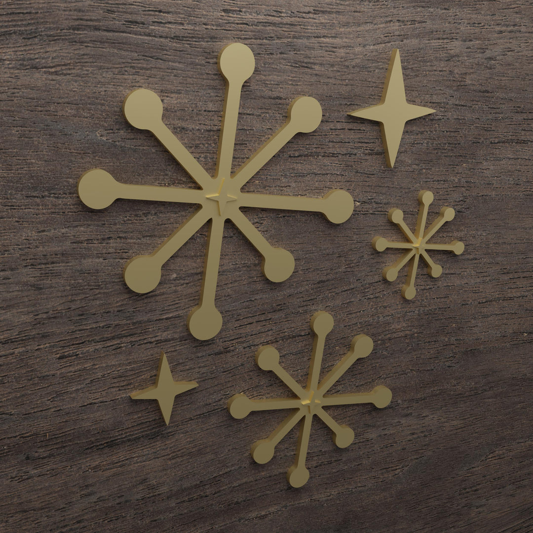 Midcentury Modern Atomic Jacks & Stars Wall Decor