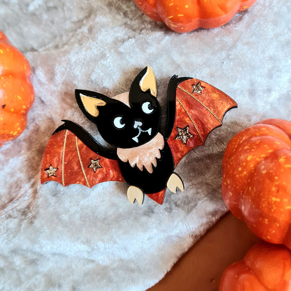 Golden Baby Bat Brooch by Cherryloco Jewellery 2