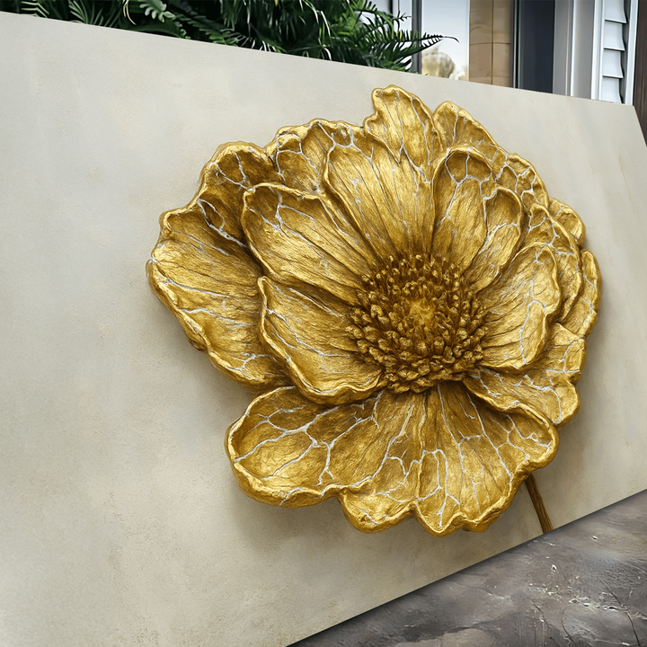 Golden Dandelion Minimalist Abstract Wall Art VI