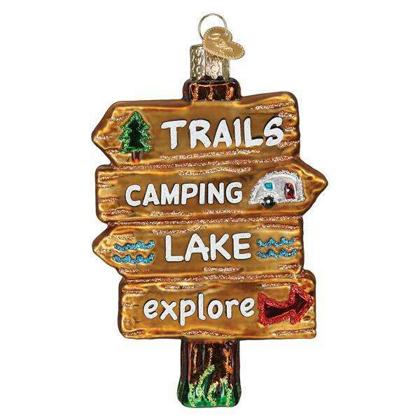 Old World Christmas Gone Camping Blown Glass Ornament