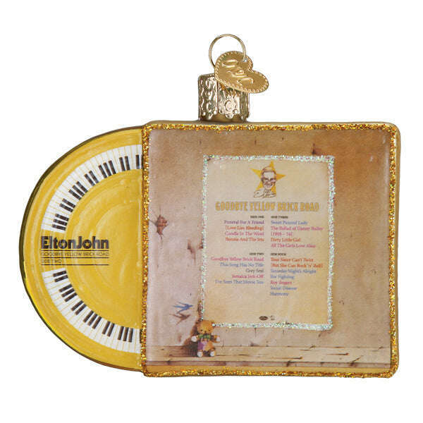 Old World Christmas Goodbye Yellow Brick Road Album Cover Blown Glass Ornament