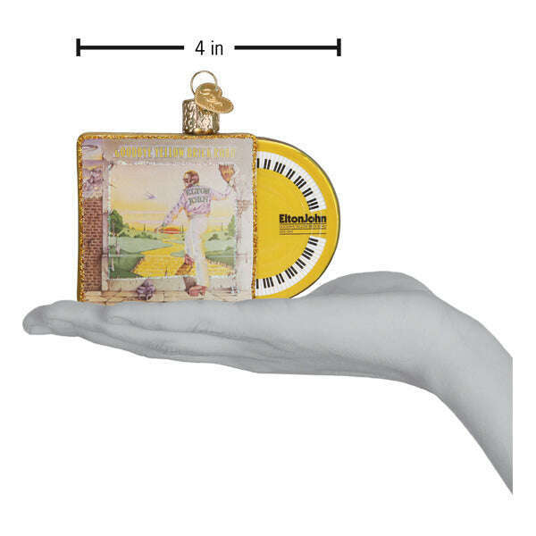 Old World Christmas Goodbye Yellow Brick Road Album Cover Blown Glass Ornament