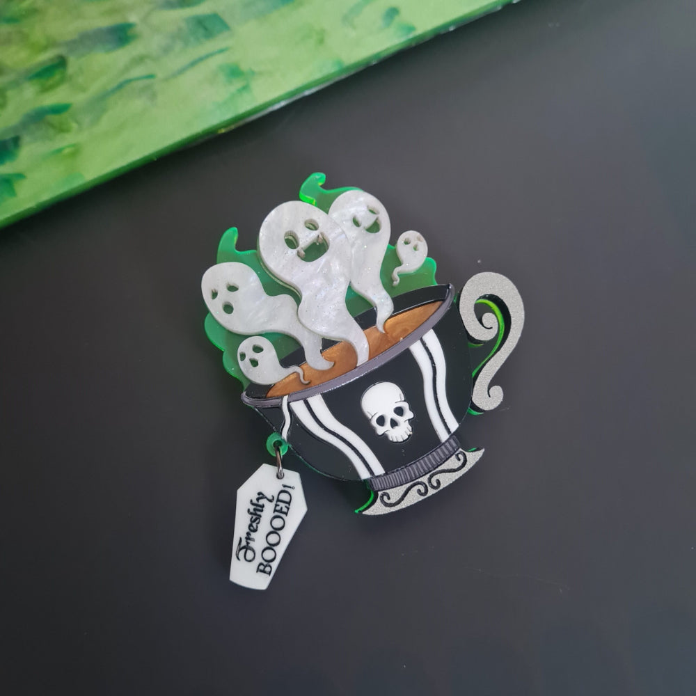 Gothic Ghost Teacup Necklace by Cherryloco Jewellery  3