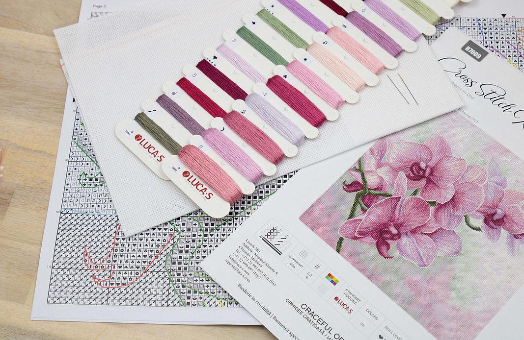 Graceful Orchids B7009L Counted Cross-Stitch Kit