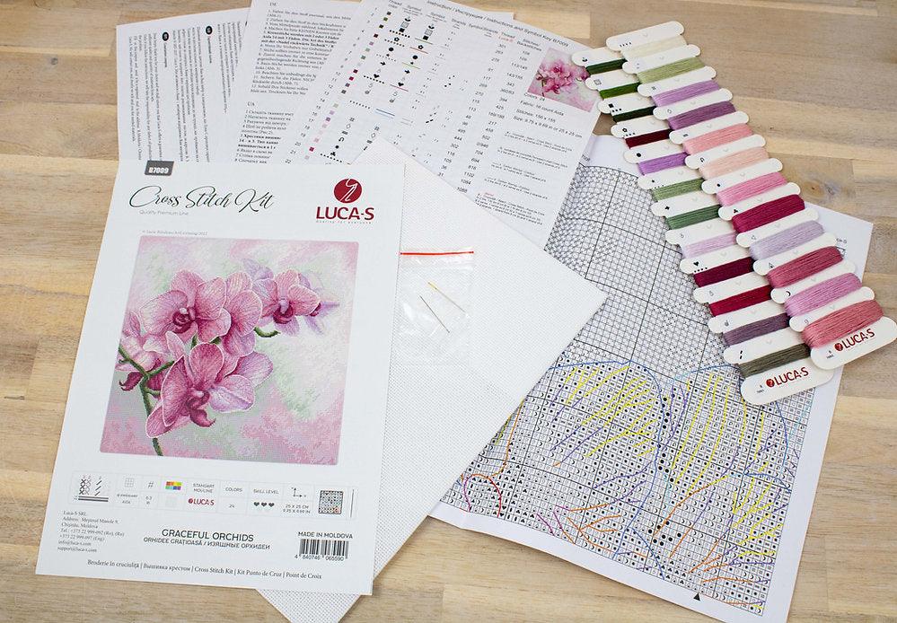 Graceful Orchids B7009L Counted Cross-Stitch Kit