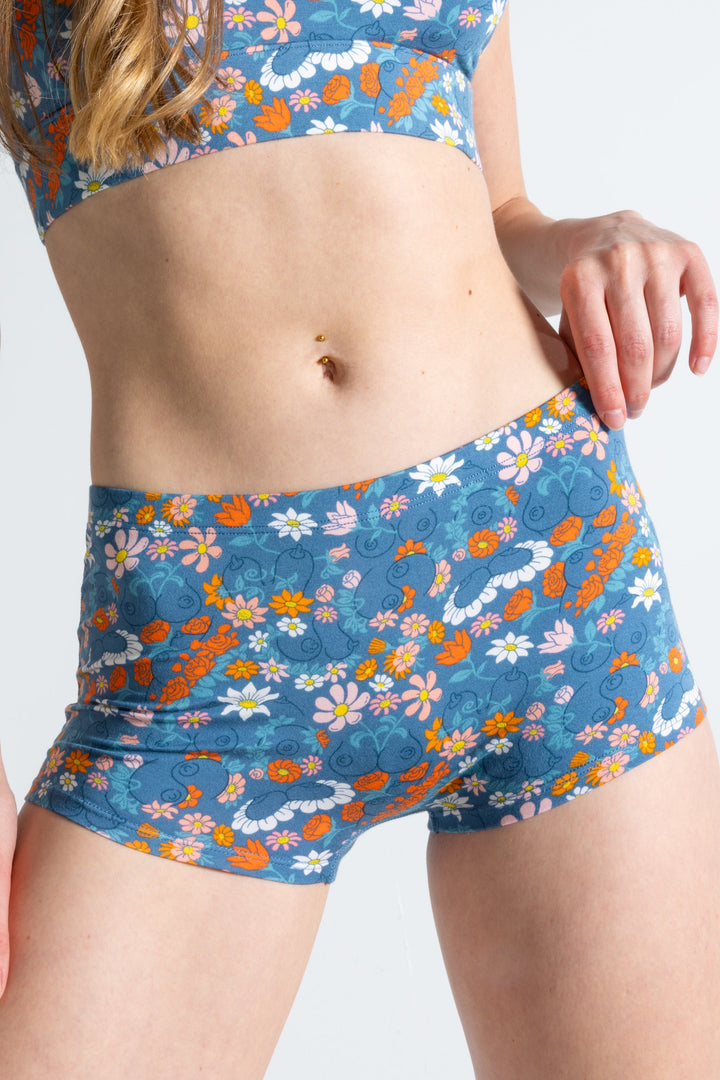 The Gardening Nips | Busty Floral Modal Boyshort Underwear