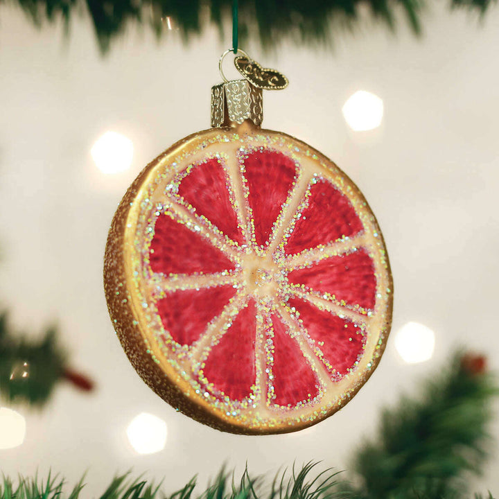 Old World Christmas Grapefruit Blown Glass Ornament