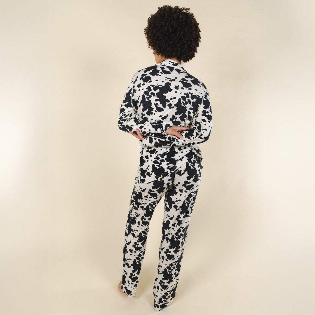 The Graze Escape | Cow Hide SleepDeep™ Women’s Long Sleeve Pajama Set