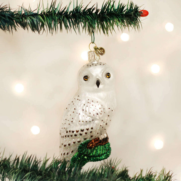 Old World Christmas Great White Owl Blown Glass Ornament