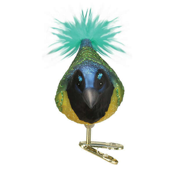 Old World Christmas Green Jay Blown Glass Ornament