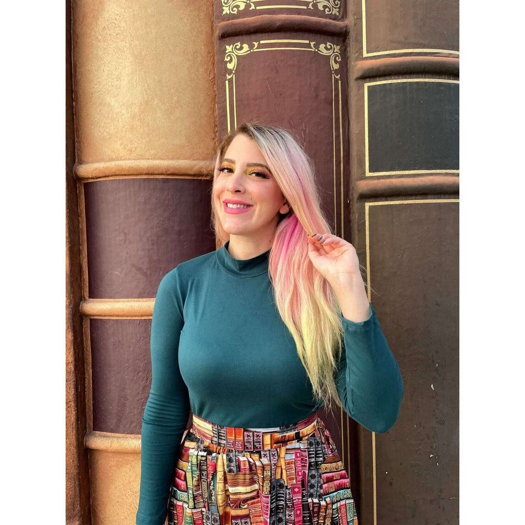 Green Mock Neck Top