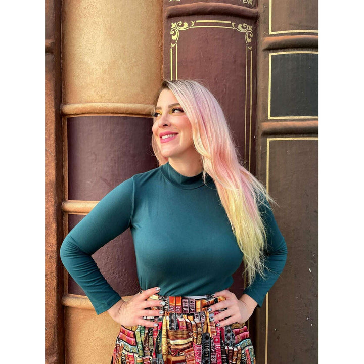 Green Mock Neck Top
