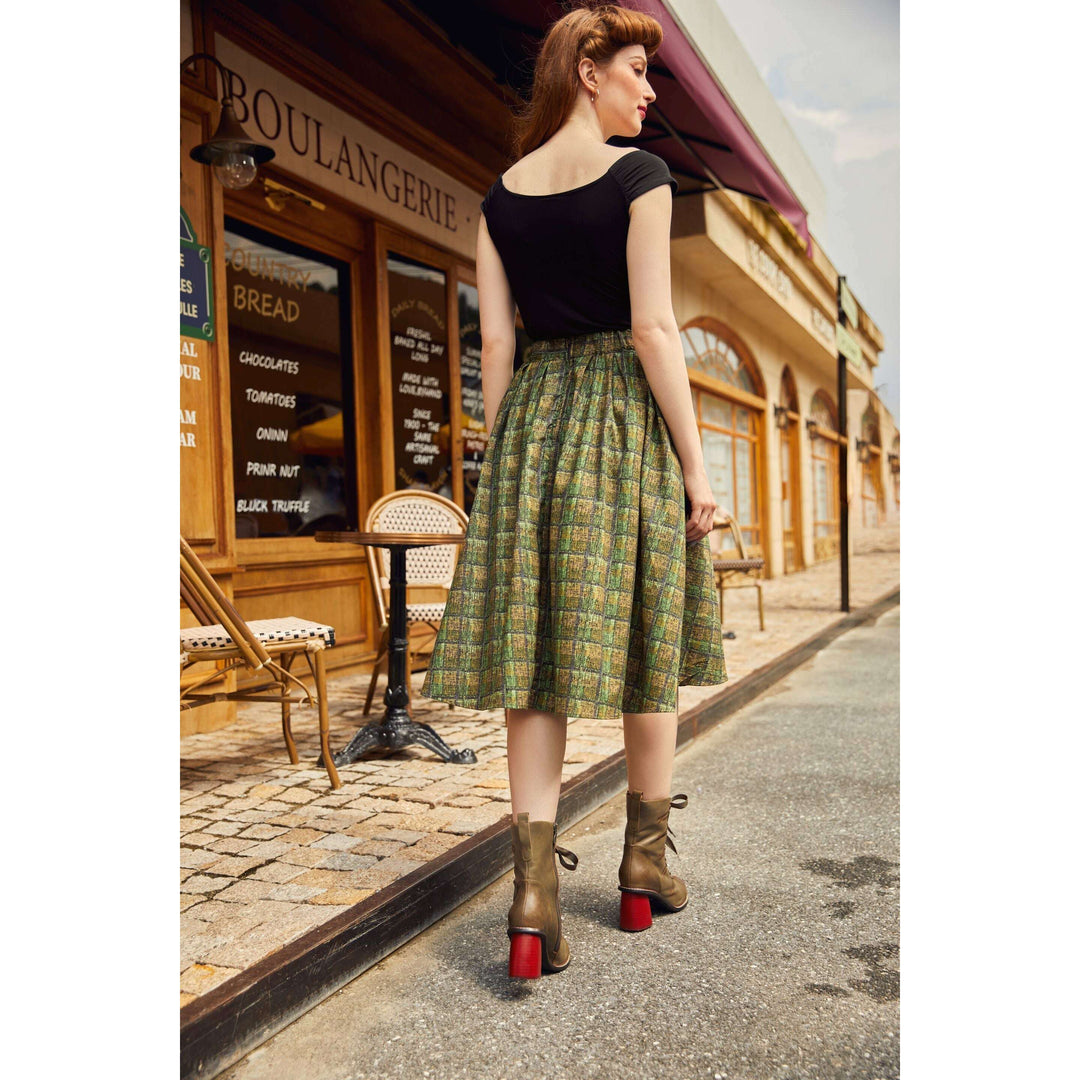 Green Plaid Doris Skirt