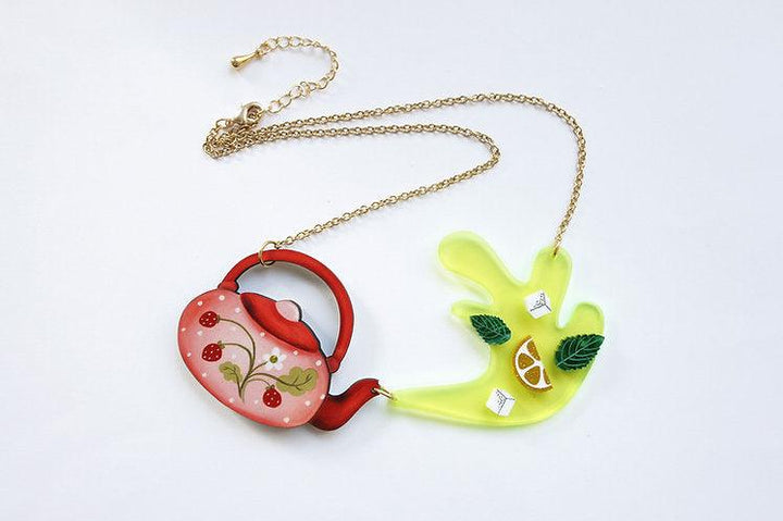 Green Teapot Necklace by LaliBlue - Quirks!