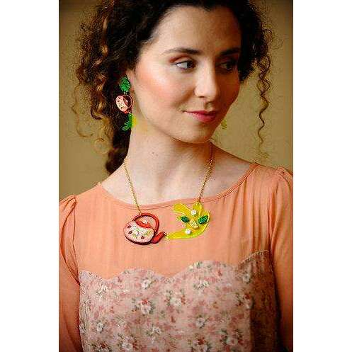 Green Teapot Necklace by LaliBlue - Quirks!