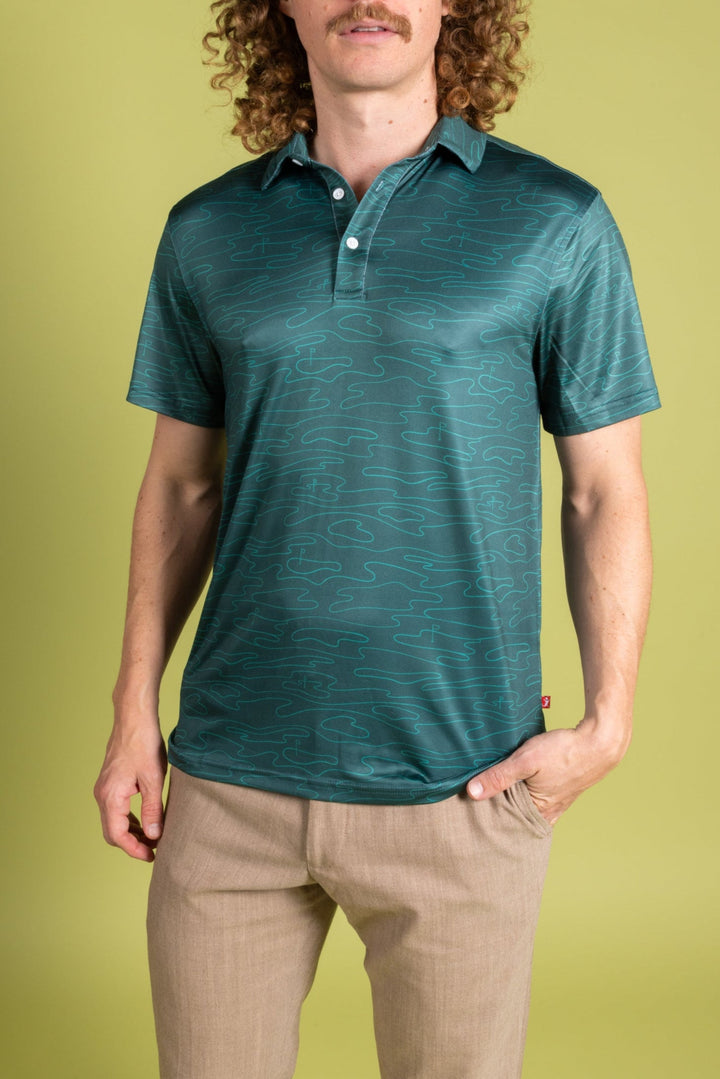 The Green Tea | Golf Holes Topography Men’s Polo