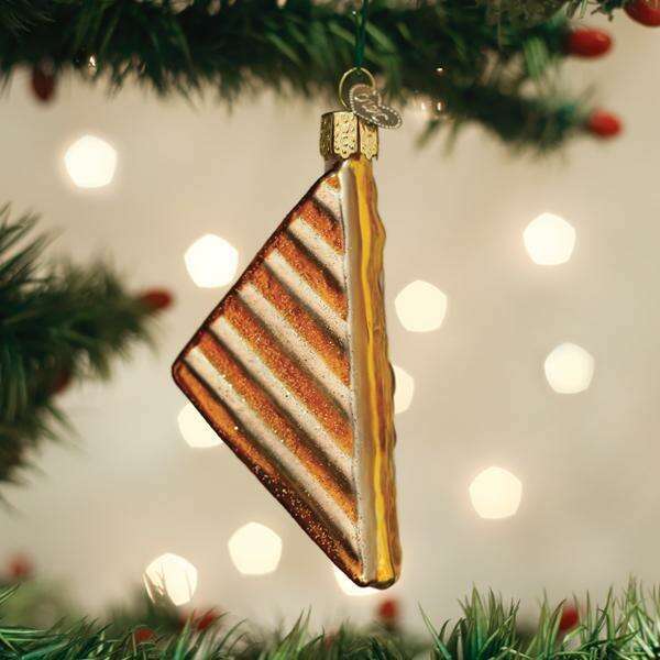 Old World Christmas Grilled Cheese Sandwich Blown Glass Ornament