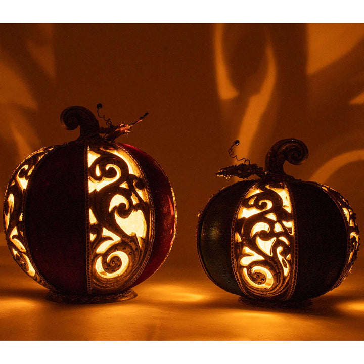 Grimm Scrollwork Pumpkins Set of 2 by Katherine's Collection image 1