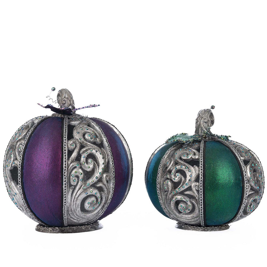 Grimm Scrollwork Pumpkins Set of 2 by Katherine's Collection image