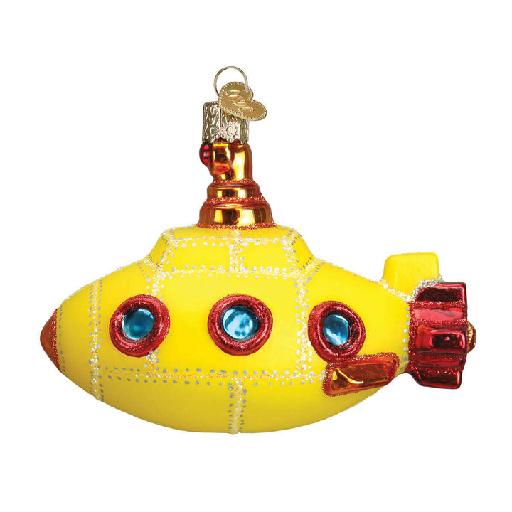 Old World Christmas Groovy Submarine Blown Glass Ornament