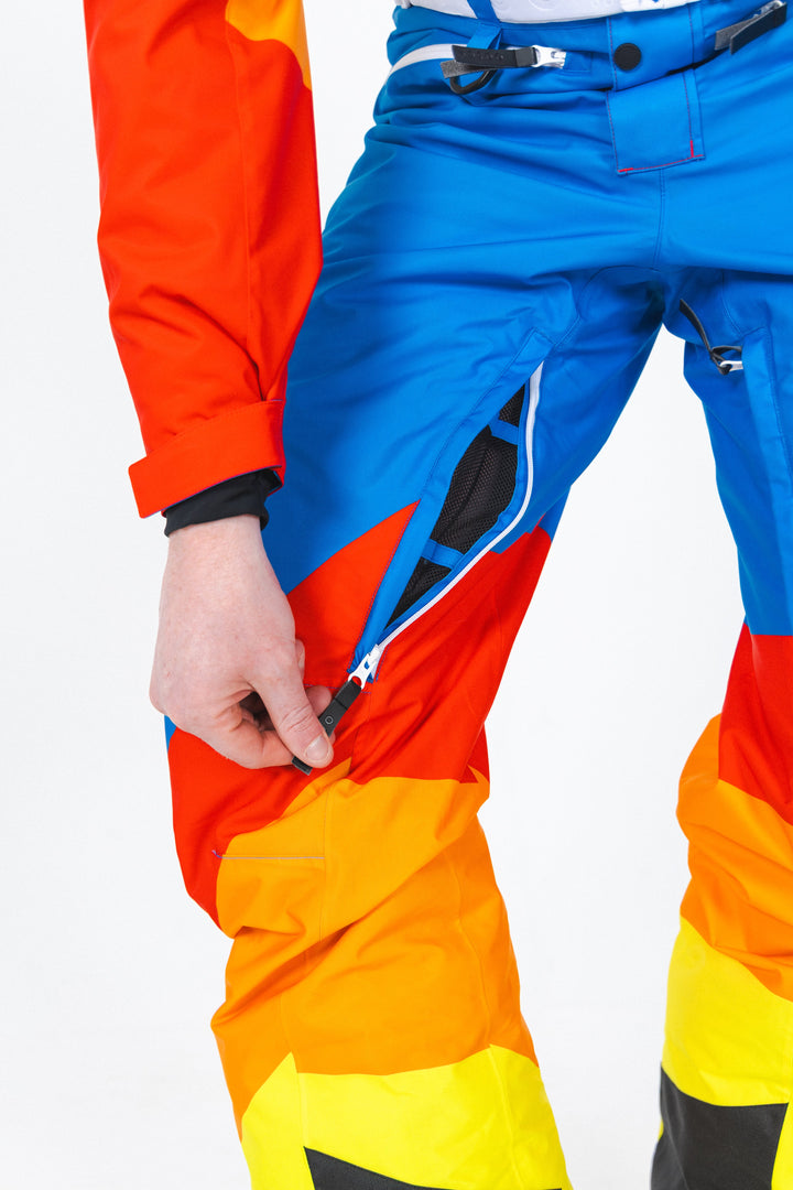 The Groovy Gondola | Orange Retro Swirl One Piece Ski Suit