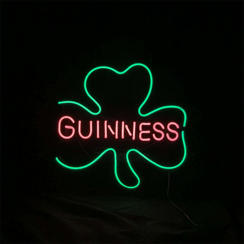 Guinness with Clover Lager Beer Neon Sign Light