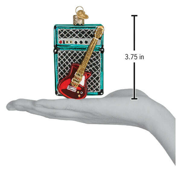 Old World Christmas Guitar & Amp Blown Glass Ornament
