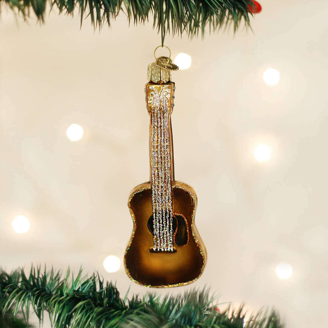 Old World Christmas Guitar Blown Glass Ornament