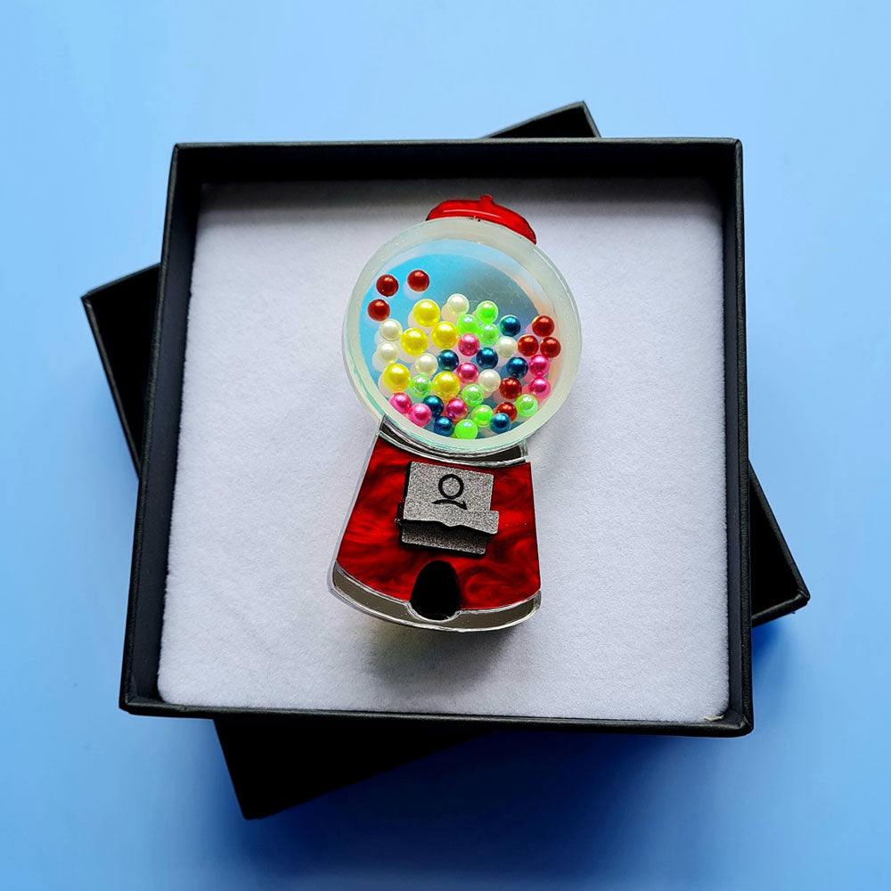 Gumball Sweet Machine Brooch by Cherryloco Jewellery 3