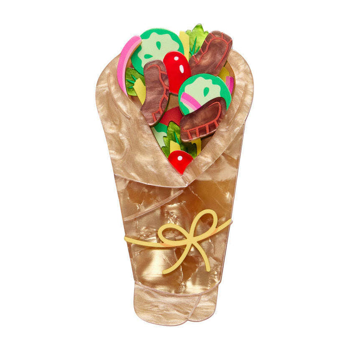 Gyros on the Go Brooch by Erstwilder erstwilder