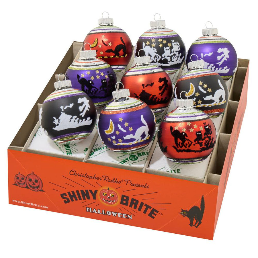 Halloween 9 Count 2.5" Signature Flocked Rounds - 2025 by Shiny Brite 