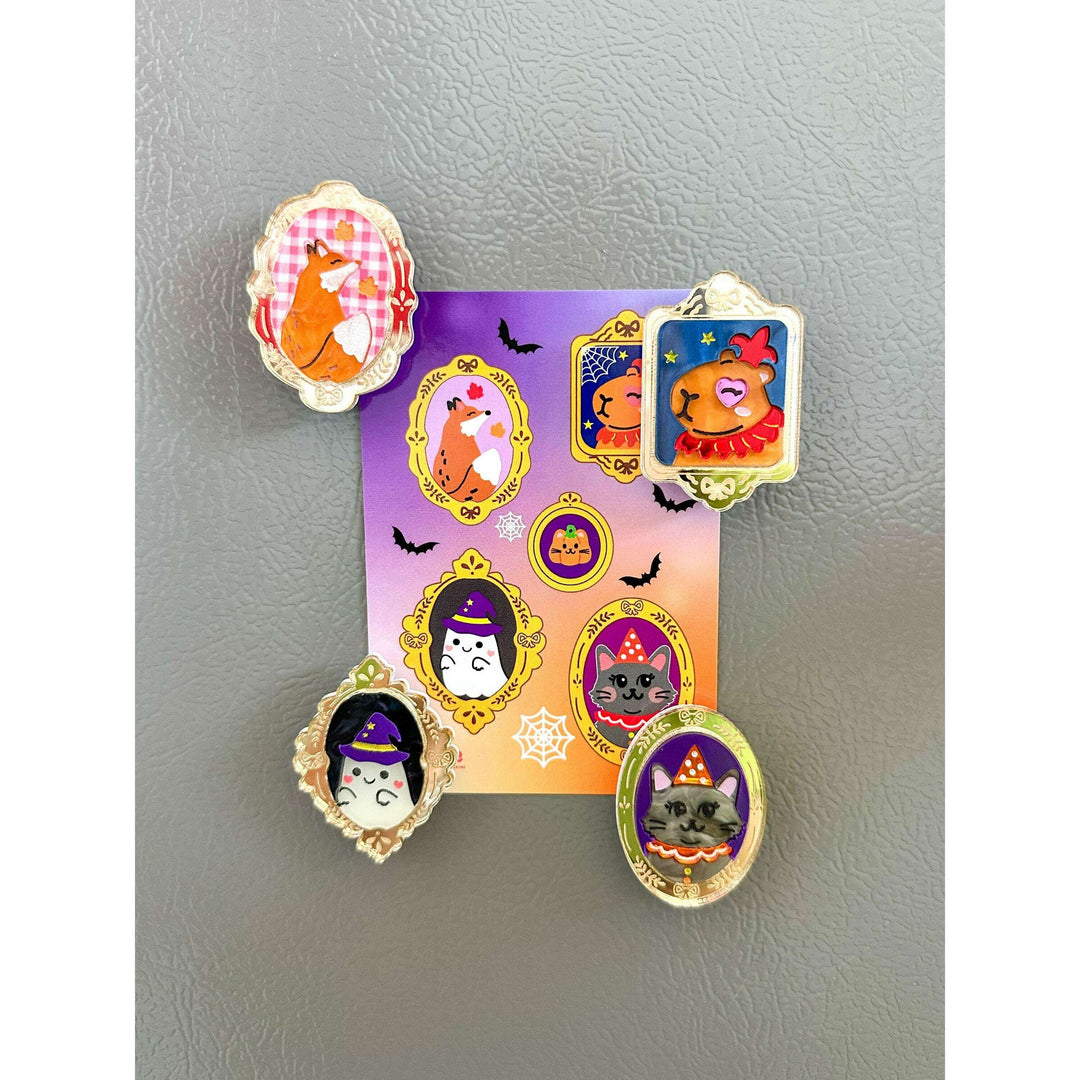 Halloween Animal Portraits Frame Magnet/Brooch