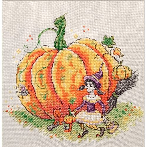 Halloween Pumpkin and Witch SP-06 Counted Cross-Stitch Kit