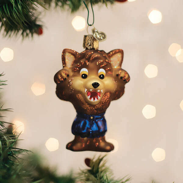 Old World Christmas Halloween Werewolf Blown Glass Ornament
