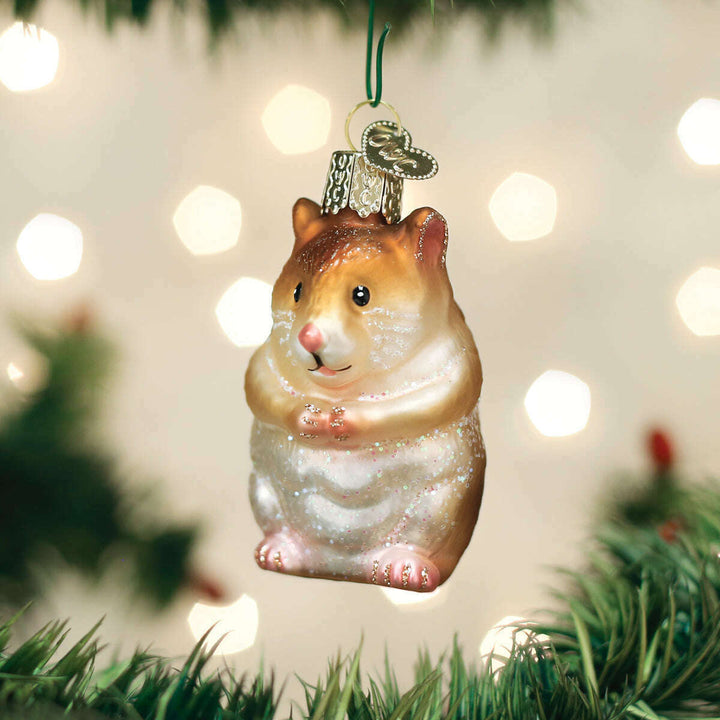 Old World Christmas Hamster Blown Glass Ornament