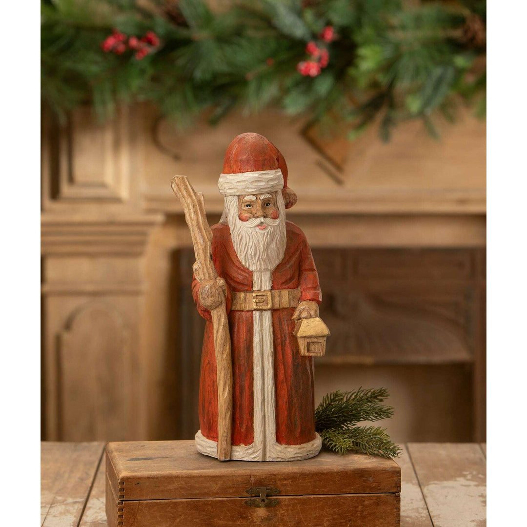 Hand Carved Santa with Staff by Bethany Lowe Designs, christmas decor