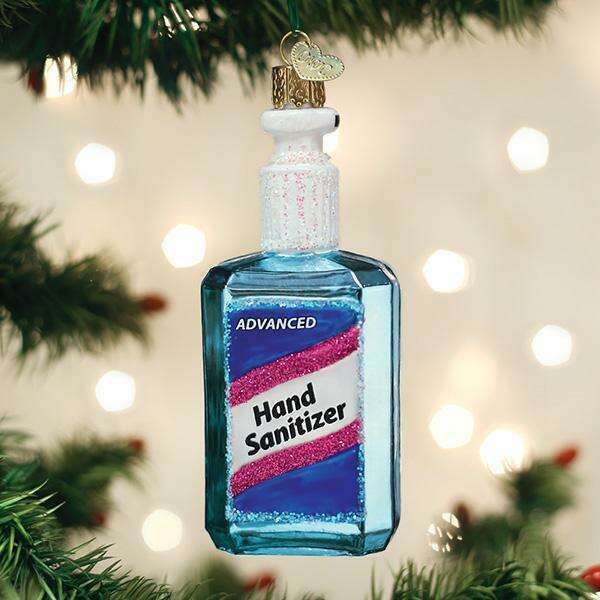 Old World Christmas Hand Sanitizer Blown Glass Ornament