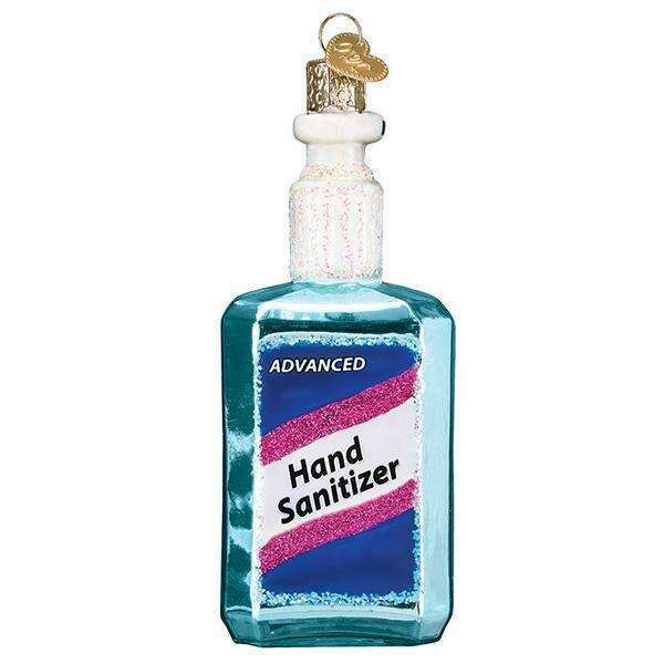 Old World Christmas Hand Sanitizer Blown Glass Ornament