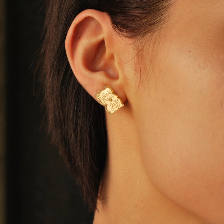 LAST CHANCE! Maneki Neko Lucky Cat Earrings