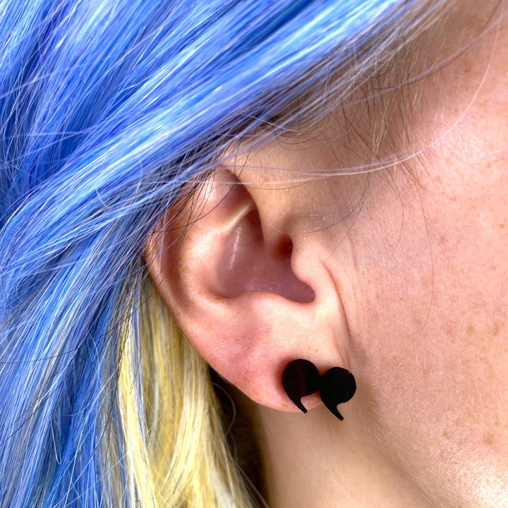 Last Chance! Quotation Earrings in Black