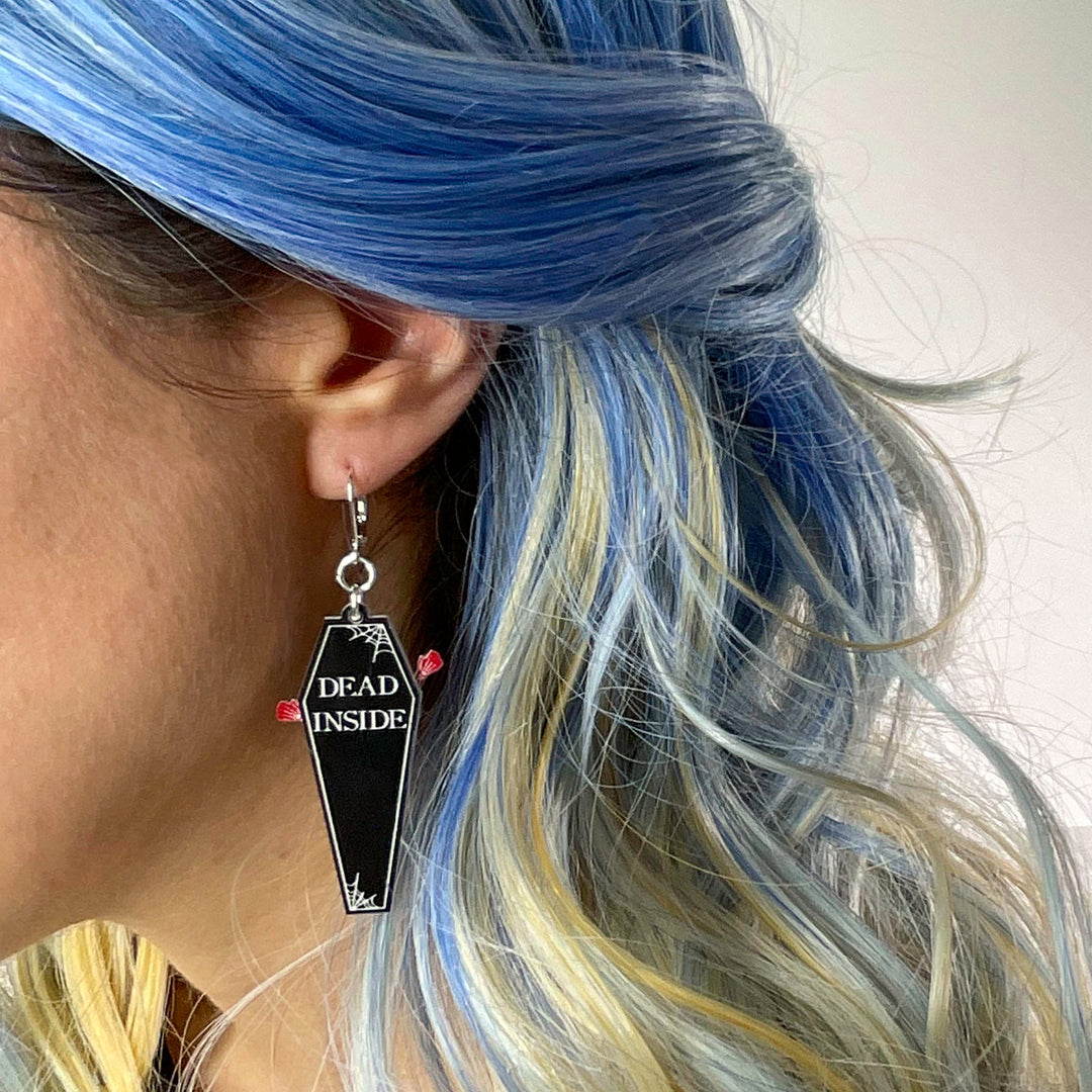 Dead Inside - Open Casket - Dangle Earrings