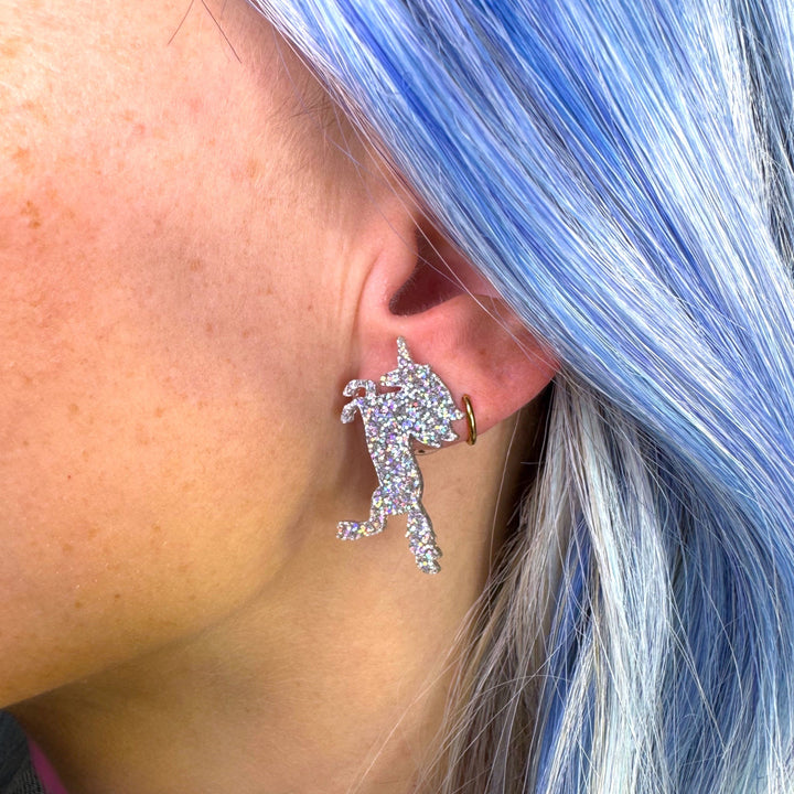 LAST CHANCE! Unicorn Earrings in Glitter Hologram