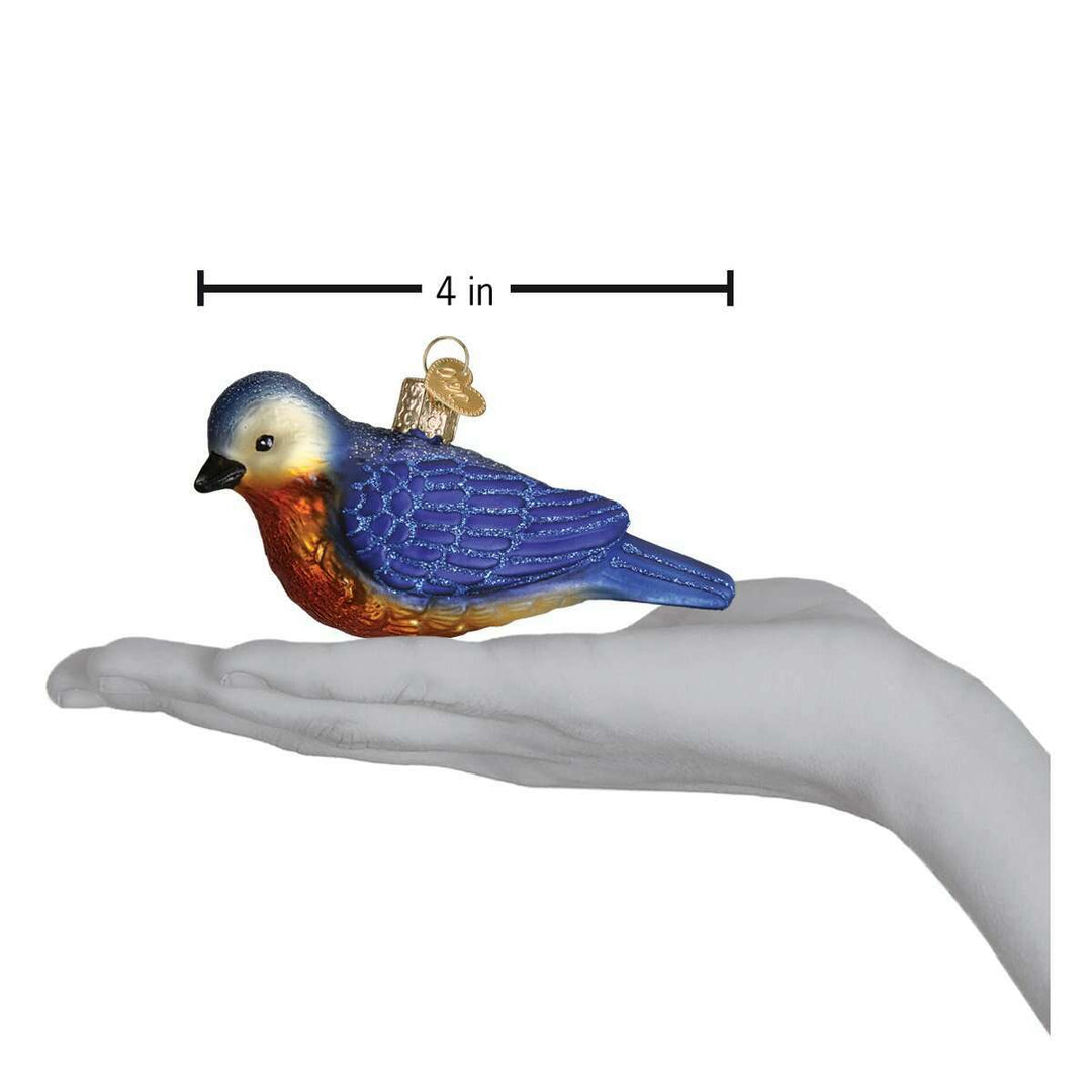 Old World Christmas Hanging Western Bluebird Blown Glass Ornament