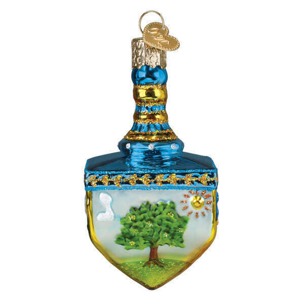 Old World Christmas Hanukkah Dreidel Blown Glass Ornament