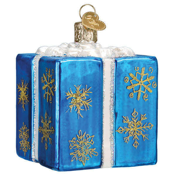 Old World Christmas Hanukkah Gift Box Blown Glass Ornament